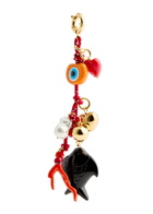 Timeless Pearly Charm-embellished 24kt Gold-plated Keyring - Multicoloured - One Size