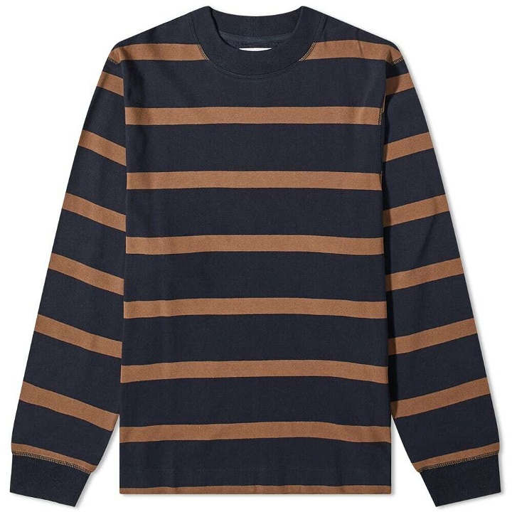 Photo: MHL by Margaret Howell Men's MHL. by Margaret Howell Matelot Crew Sweat in Ink/Nut