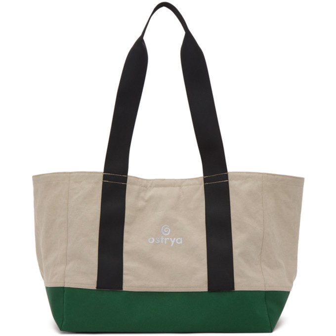 Photo: Ostrya Beige and Green Canvas Crag Tote