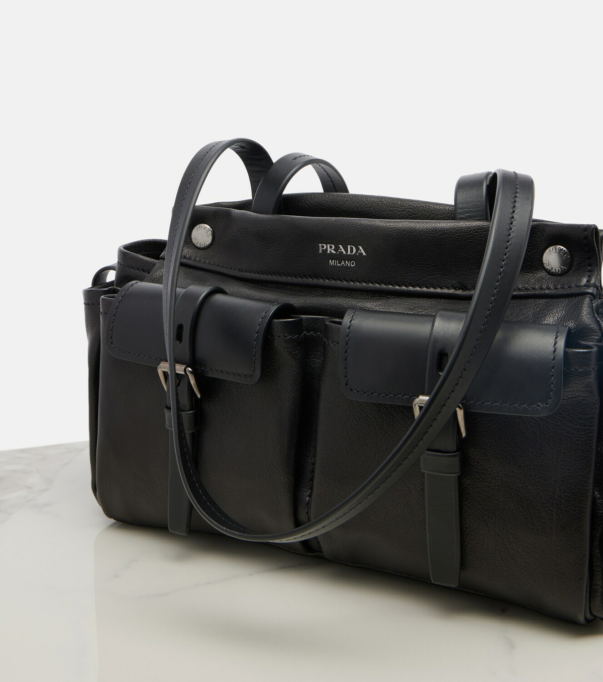Prada Prada Route leather tote bag