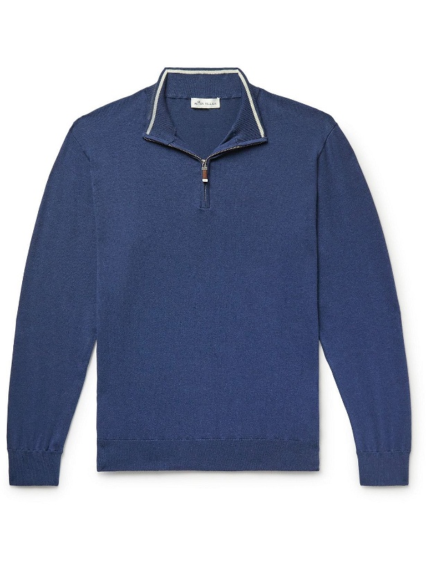 Photo: Peter Millar - Crest Cotton-Blend Half-Zip Sweater - Blue