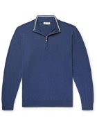 Peter Millar - Crest Cotton-Blend Half-Zip Sweater - Blue