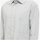 MHL by Margaret Howell Men's Overall Shirt in Grey/Black Stripe