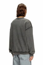 Diesel Cotton sweatshirt with appliqué logo - Sweaters Mens in Grey