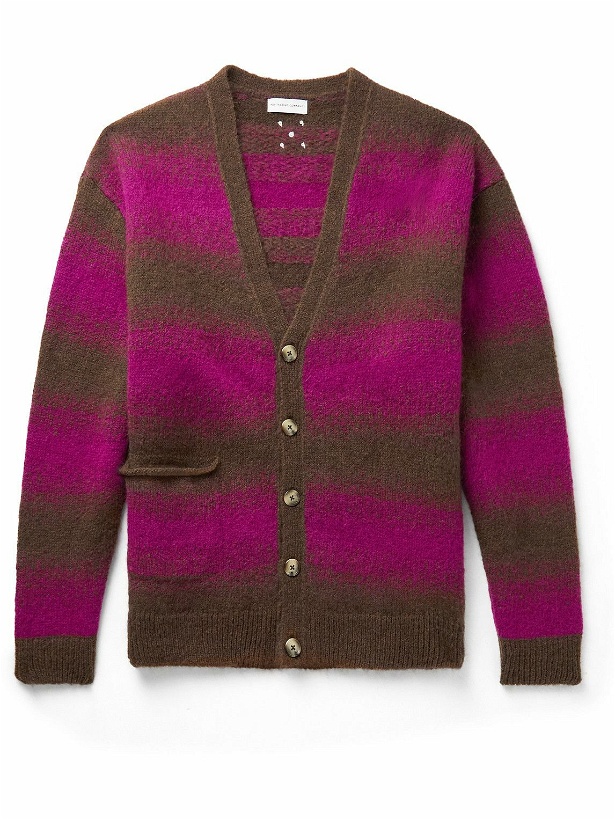 Photo: Pop Trading Company - Striped Knitted Cardigan - Brown
