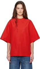 CO Red Oversized Poplin T-shirt
