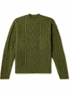 KAPITAL - Intarsia Cable-Knit Wool-Blend Sweater - Green