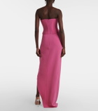 Alex Perry Draped crêpe corset gown