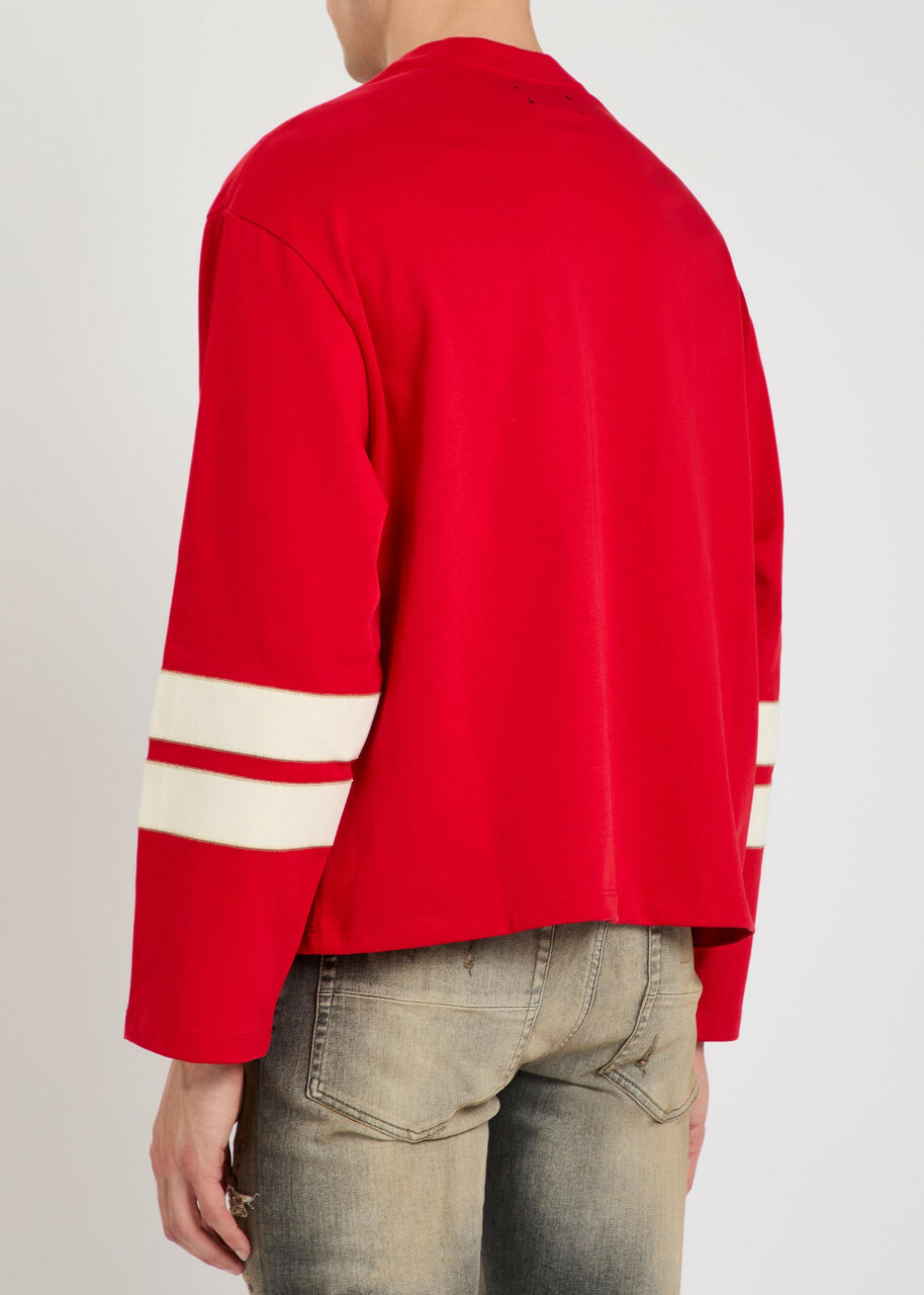 Amiri South Cali Appliquéd Cotton Football T-shirt White And Red