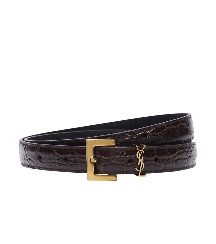 Photo: Saint Laurent Cassandre croc-effect leather belt