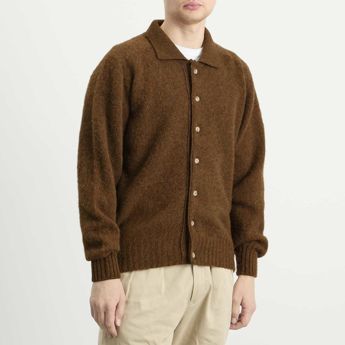Howlin by Morrison Men's Howlin' Creatures Of The Howlin' Moon Polo Cardigan in Nuts
