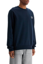 A. P.C. unisex dark blue organic cotton sweatshirt with embroidered logo Blue