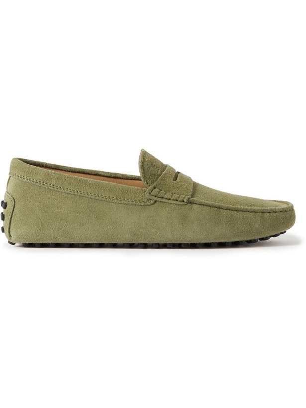 Photo: Tod's - Gommino Suede Driving Shoes - Green