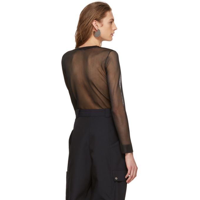 Neil Barrett Black Graphic Transparent Knit Pullover