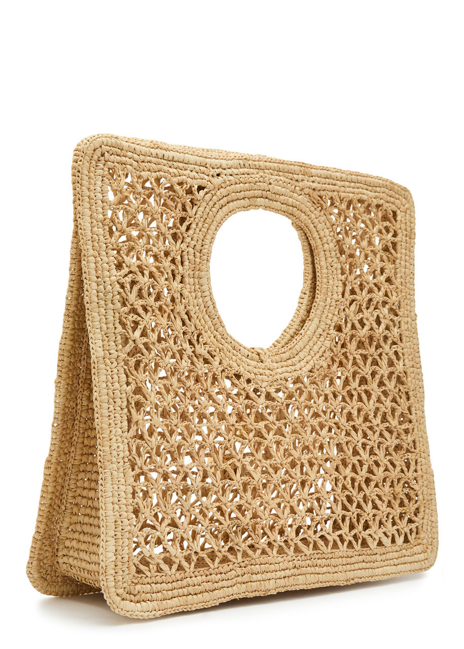 Jacquemus Le Petit Carre Spiaggia Raffia Tote bag - Natural - One Size