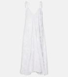 Juliet Dunn Embroidered scalloped cotton midi dress