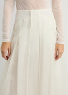 16 Arlington Mae Panelled Silk-organza Midi Skirt White