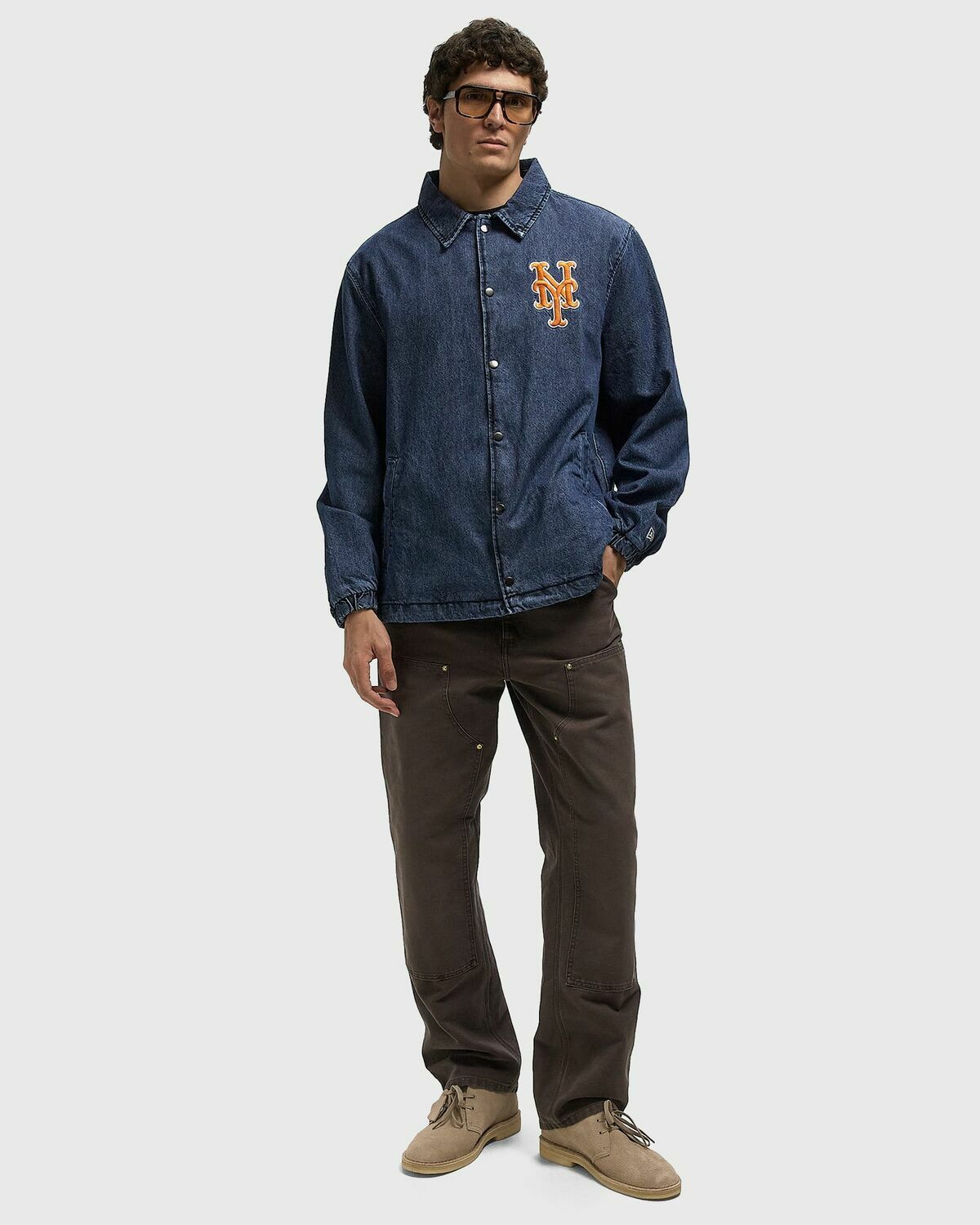 New Era MLB DENIM COACHES JCKT New York Mets Blue Mens Overshirt