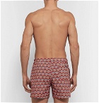 Incotex - Slim-Fit Short-Length Printed Swim Shorts - Brick