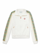 Casablanca - Logo-Appliquéd Cotton-Trimmed Jersey Track Jacket - White