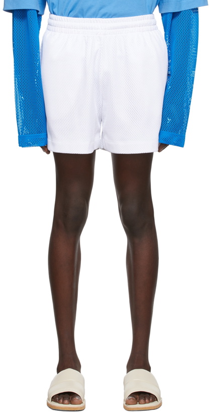 Photo: Dries Van Noten White Layered Mesh Shorts