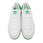 adidas Originals White and Green Rod Laver Sneakers