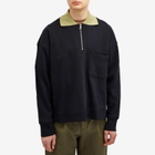 MHL by Margaret Howell Men's Half Zip Polo in Black