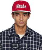 Rhude Red & White 'Rhude' Contrast Logo Cap
