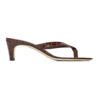 Staud Brown Croc Audrey Sandals