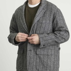 Engineered Garments Men's Herringbone Wool Loiter Jacket in Dark Grey
