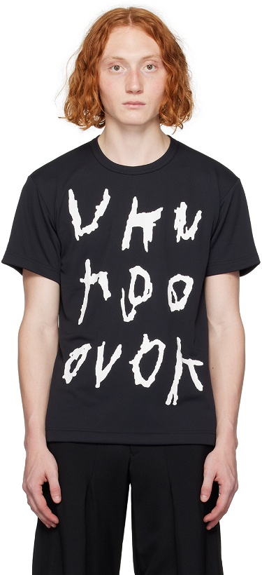Photo: Comme des Garçons Homme Plus Black Printed T-Shirt