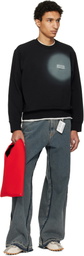 MM6 Maison Margiela Black Spray Print Sweatshirt
