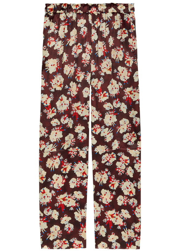 Photo: Rabanne Floral-print Wide-leg Silk Trousers Multicoloured