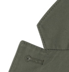 Officine Generale - Olive Unstructured Washed Cotton-Twill Suit Jacket - Green