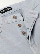 TOM FORD - Slim-Fit Straight-Leg Cotton-Blend Trousers - Blue