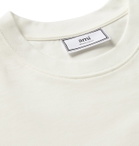 AMI - Logo-Appliquéd Cotton-Jersey T-Shirt - White