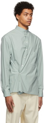 Lemaire Blue Adjustable Twisted Shirt