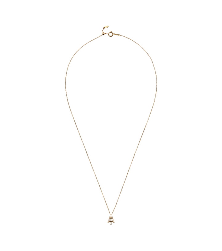Photo: Persée Alphabet A 18kt gold necklace with diamonds
