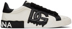 Dolce&Gabbana White & Black Portofino Vintage Sneakers