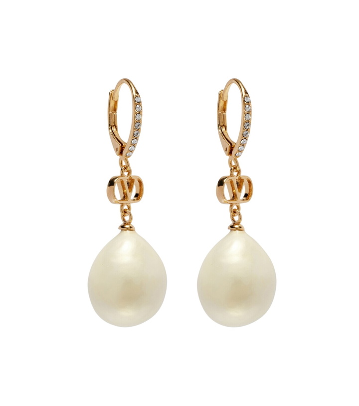 Photo: Valentino VLogo faux pearl drop earrings
