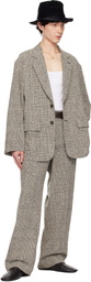 International Gallery BEAMS Black & White Drapey Blazer
