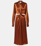 Galvan Hock gathered satin midi dress