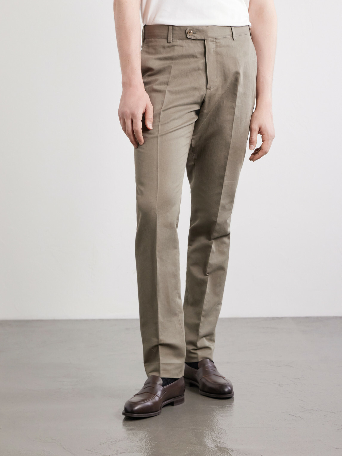 Brioni - Straight-Leg Linen and Cotton-Blend Trousers - Brown