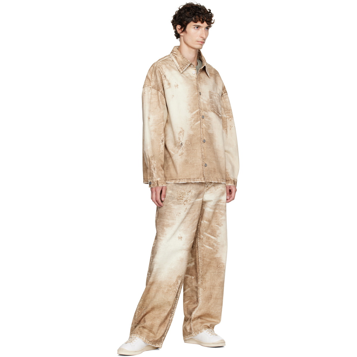 CAMPERLAB Beige Corduroy Print Denim Shirt