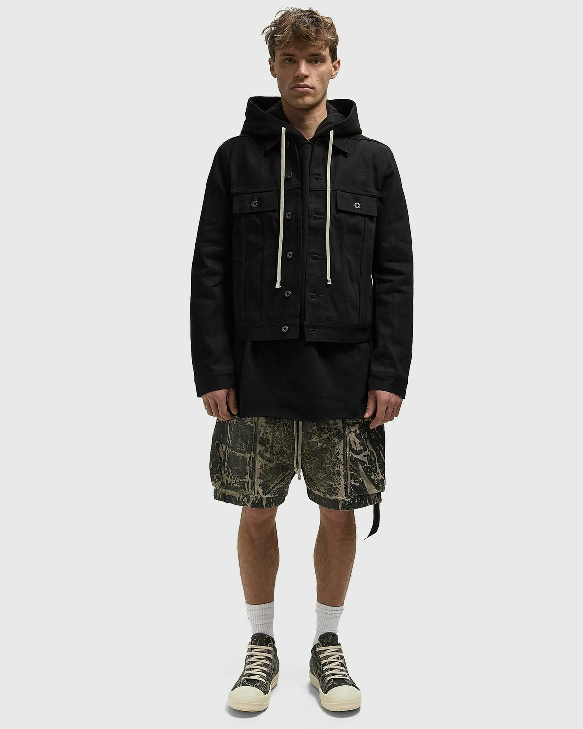 Rick Owens TRUCKER JACKET Black Mens Denim Jacket
