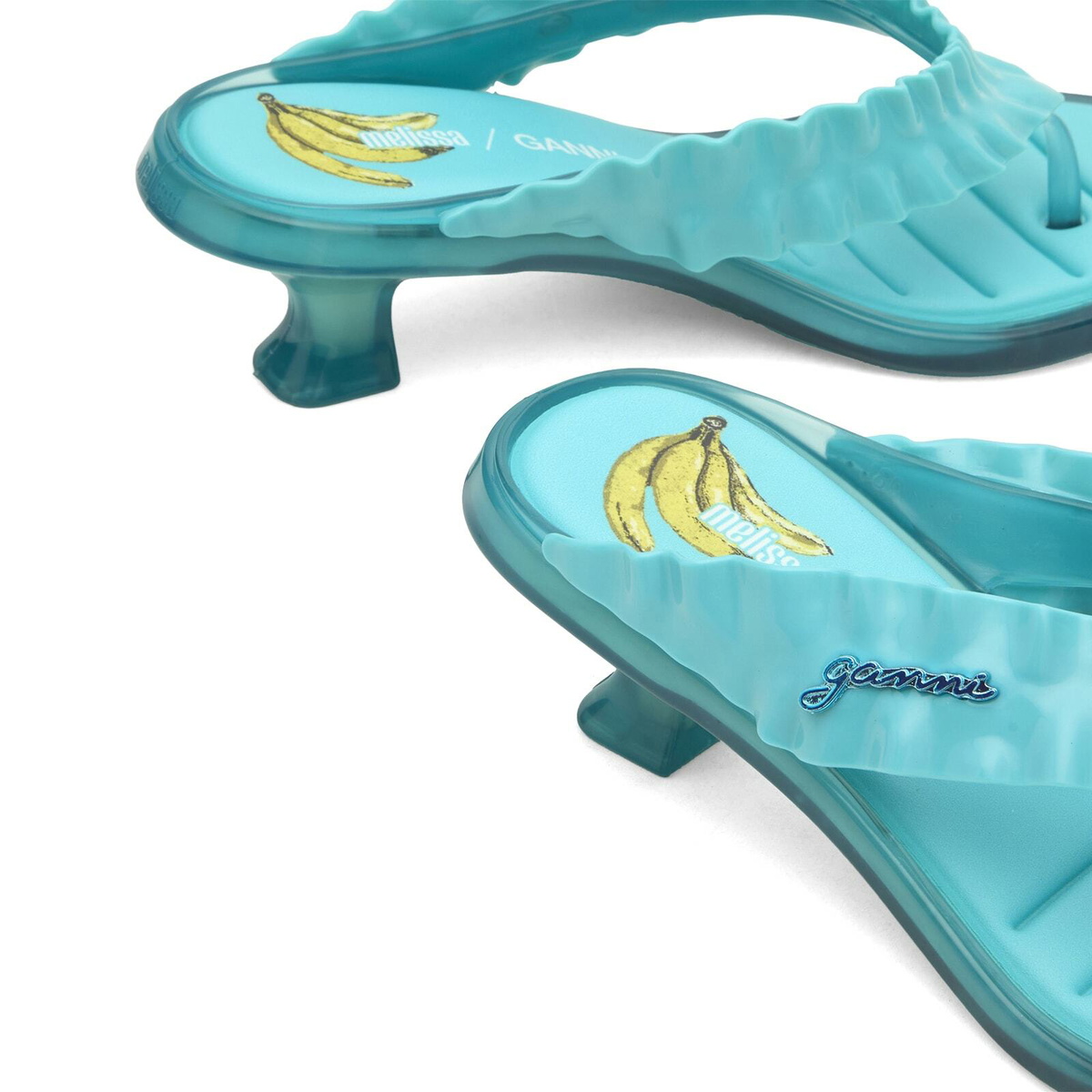 Melissa Women's x Ganni Thong Kitten Heel Sandals in Blue