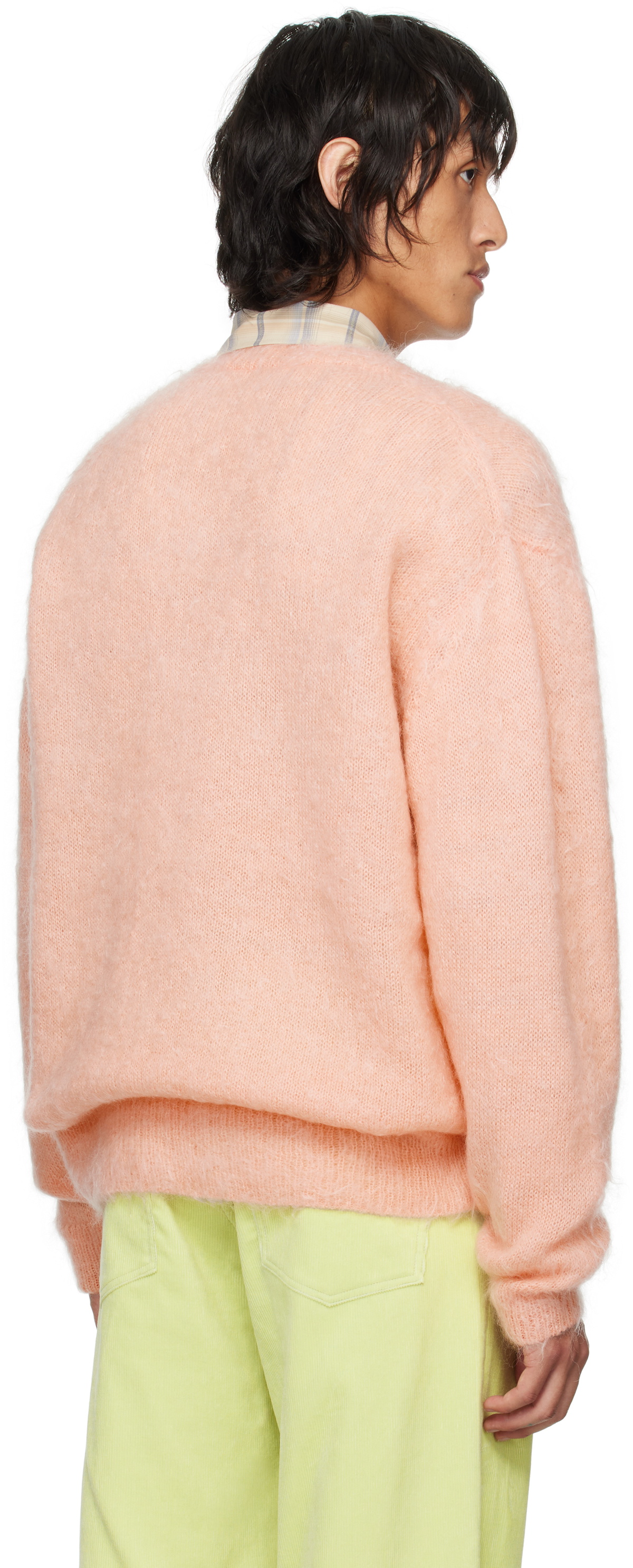 AURALEE Pink Super Kid Mohair Sweater Auralee