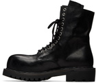 A DICIANNOVEVENTITRE Black Reverse Prisma Combat Boots