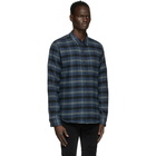 Frame Navy Check Single Pocket Shirt