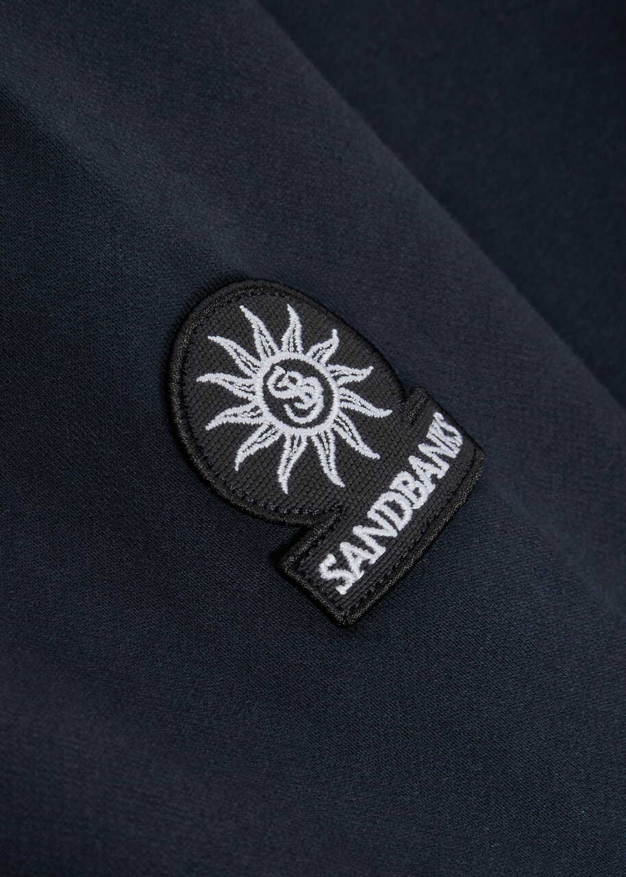 Sandbanks Logo-appliquéd Quarter-zip Cotton Sweatshirt Navy
